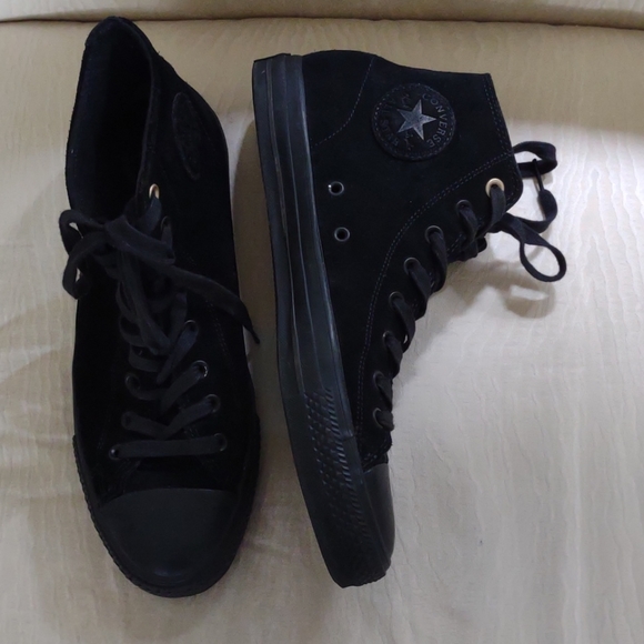 Converse Chuck Taylor black suede high tops